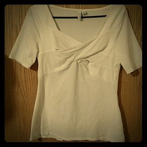 White cross fabric pattern Top.