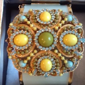 Mint enamel J Crew hinged bracelet