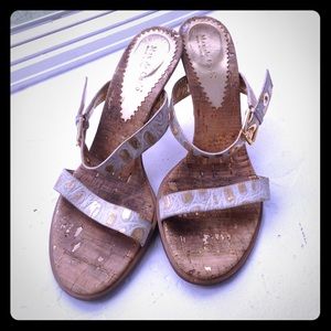 Adorable white and cream detailed leather sandals