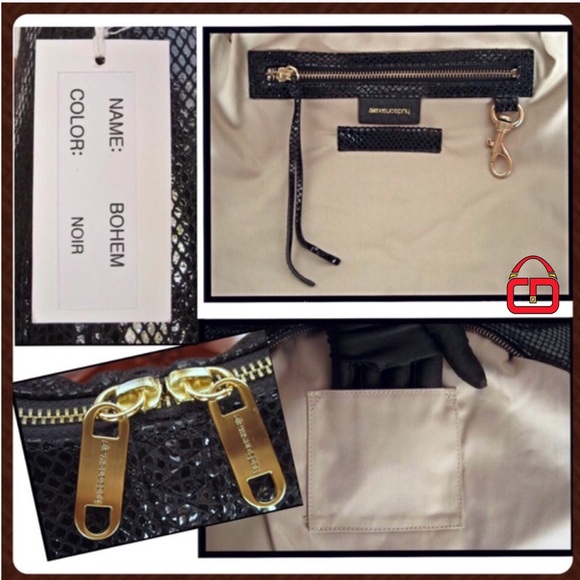 Alexis Hudson Black Python Embossed Leather Hobo - Picture 3 of 4