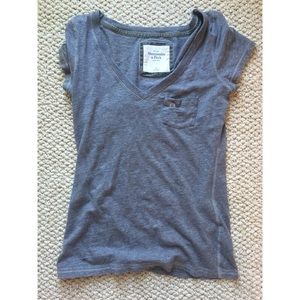 simple grey abercombie and fitch v neck