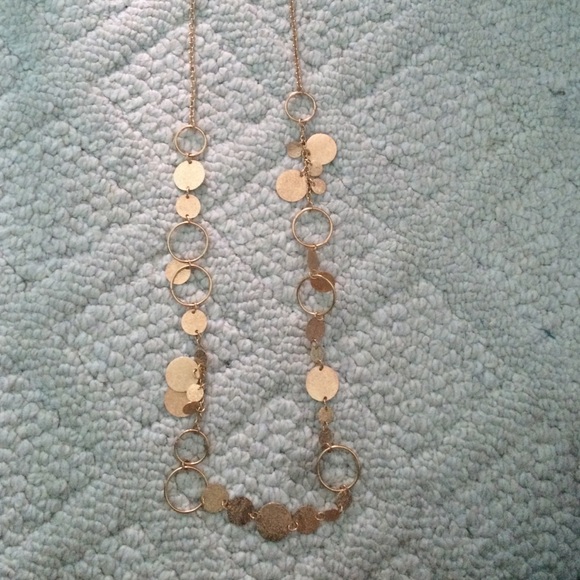 Gold boho necklace. Roughly 17 inches from base.