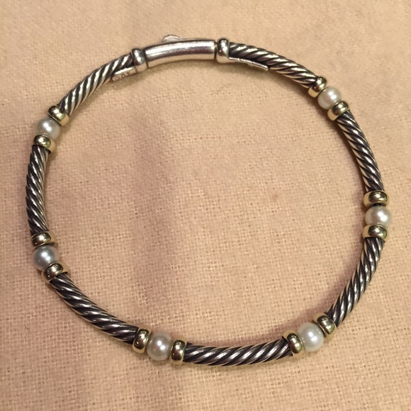 🔴SOLD🔴David Yurman Sterling Gold Pearl Bracelet - Picture 2 of 4