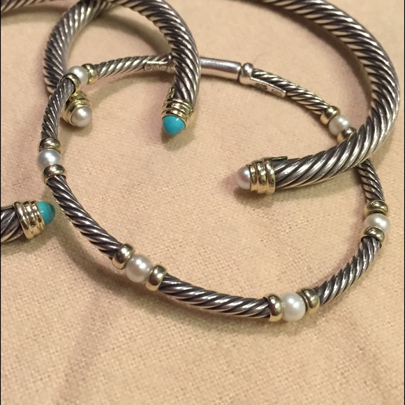 🔴SOLD🔴David Yurman Sterling Gold Pearl Bracelet - Picture 4 of 4