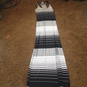 Striped cotton floor length dress