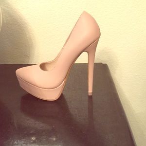 Nude/blush platform heels