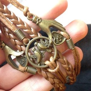 brown braided bracelet