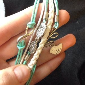 mint and white bracelet