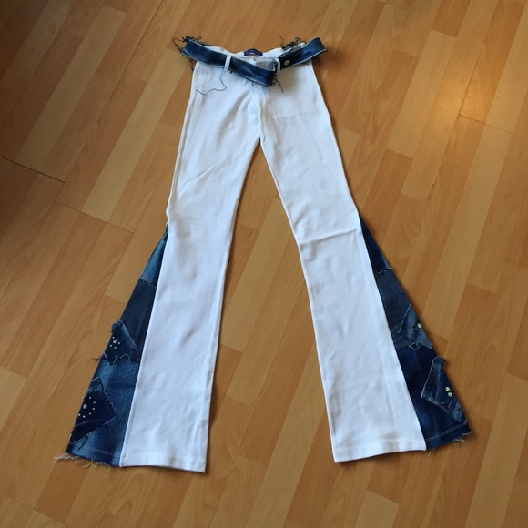 White and Jean Pants