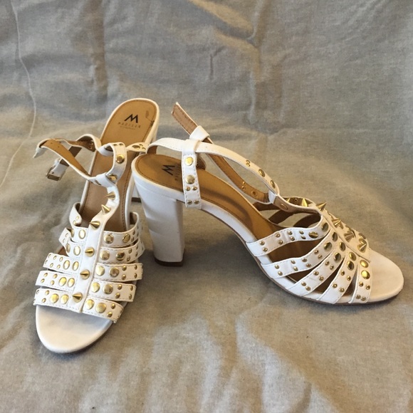 White gold studded Grecian sandals
