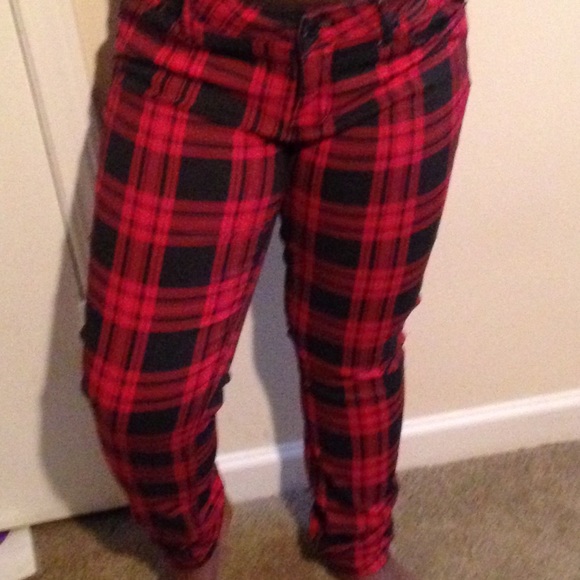 Plaid Skinny Jeans from Wet Seal - Picture 2 of 4