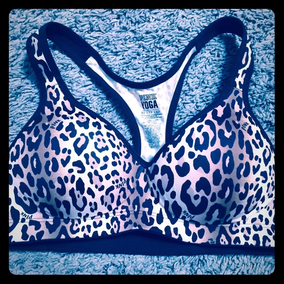 Pink yoga sports bra