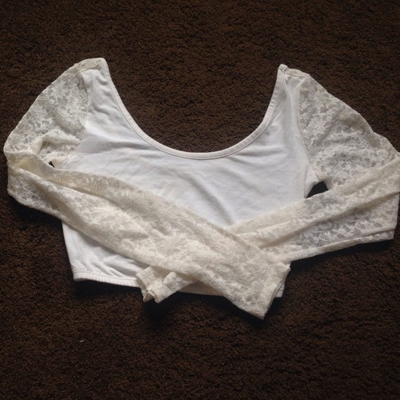 White Lacey crop top