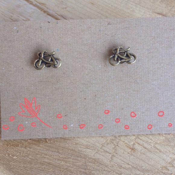 Tiny Bicycle Earrings