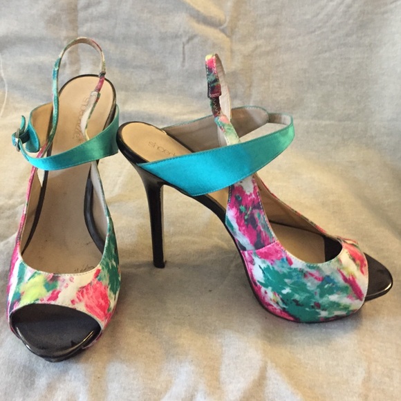 Gorgeous watercolor heels In gem tones