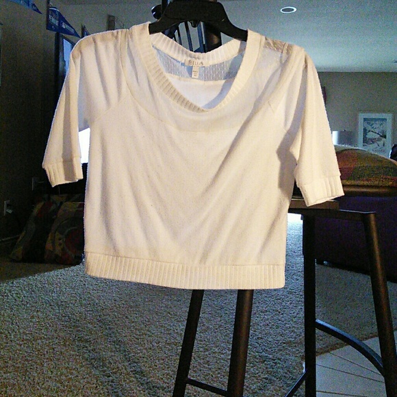 White cropped sweater