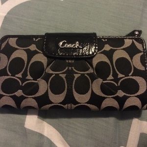 Authentic Coach Wallet black and gray.
