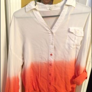 High low ombré button up