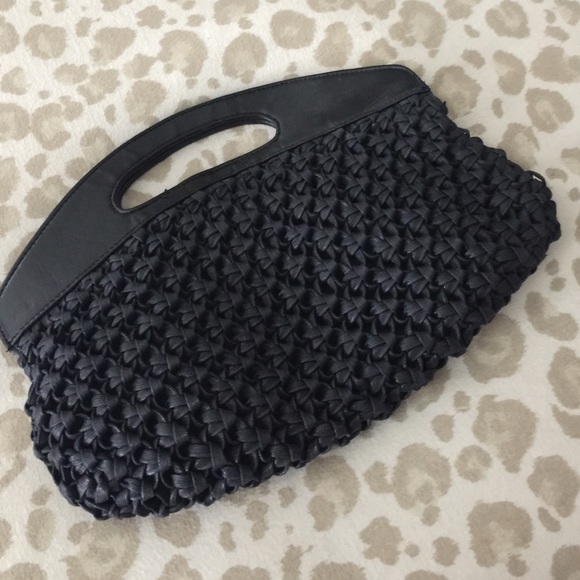 Black small purse clutch. Textured