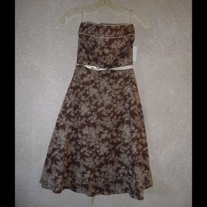Strapless brown dress