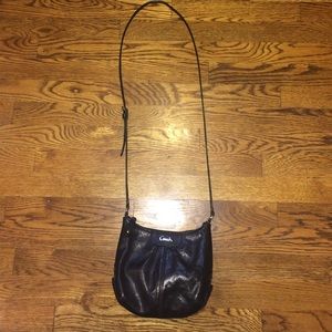 Black leather coach crossbody purse