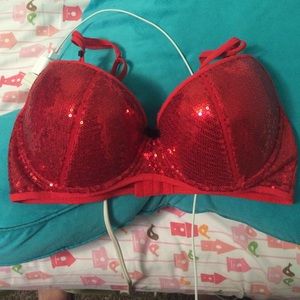 Red Sequin Bra