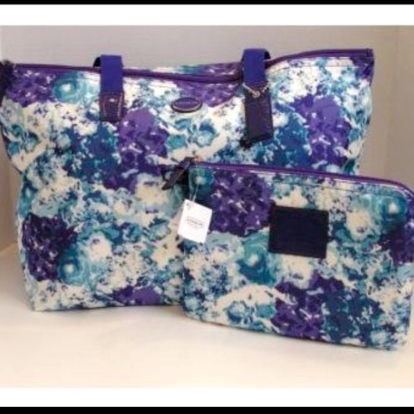 NWT Coach weekend floral bag tote purse