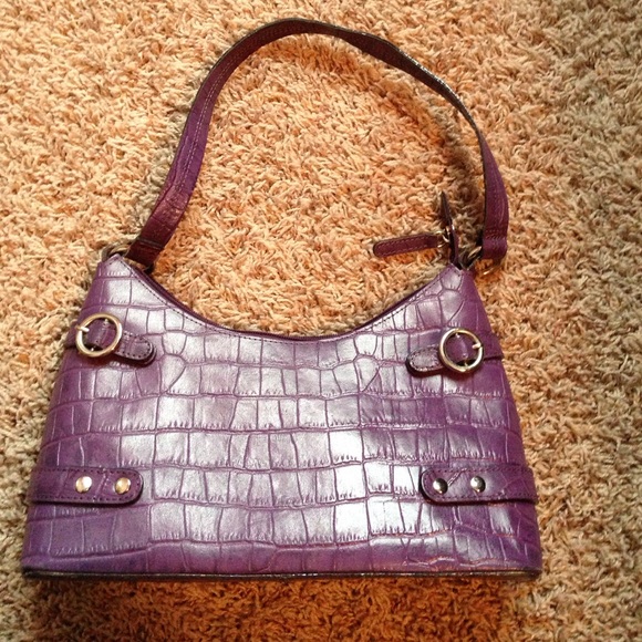 Purple leather purse