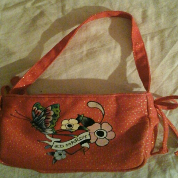 Ed Hardy little red purse