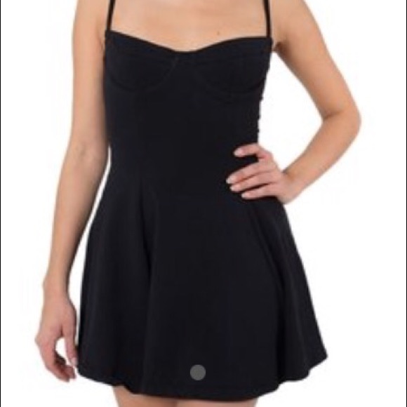 American Apparel Black Skater Dress - Small