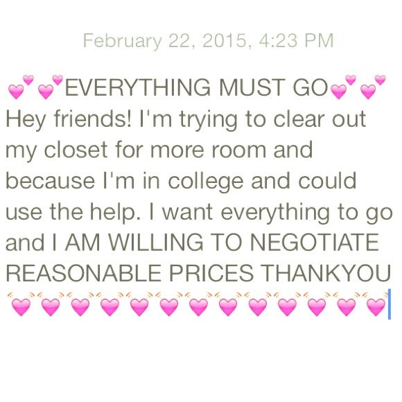 EVERYTHING MUST GO! 😊