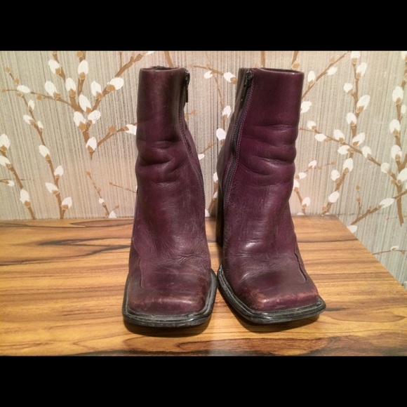 Diba Dark Purple Square Toe Bootie - Picture 2 of 4