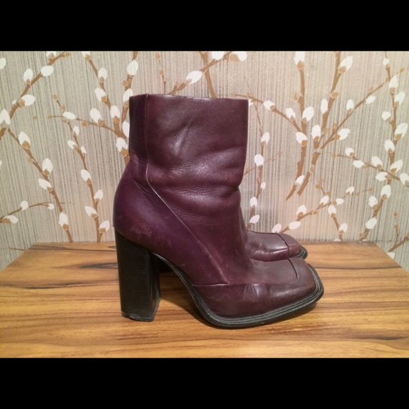 Diba Dark Purple Square Toe Bootie - Picture 3 of 4