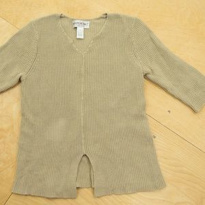 [brownstone studio] tan 3/4 sleeve sweater