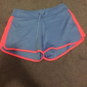 Blue and orange running shorts