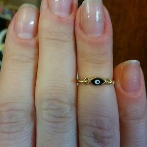 Evil eye midi ring