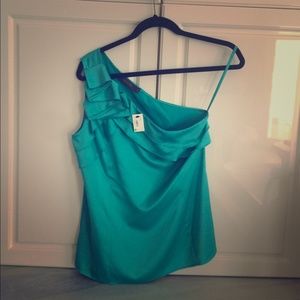 SOLD Teal One Shoulder Top