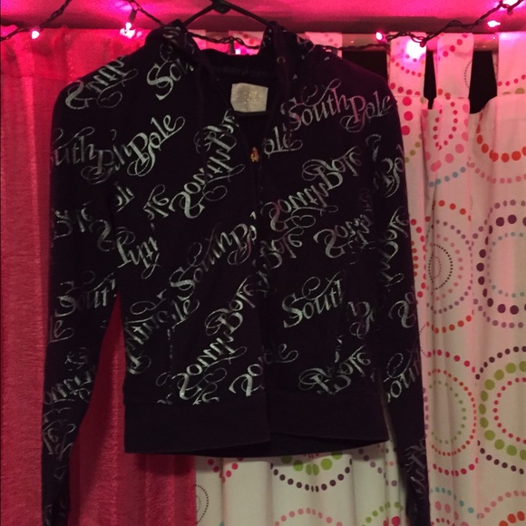 Black South Pole hooded jacket