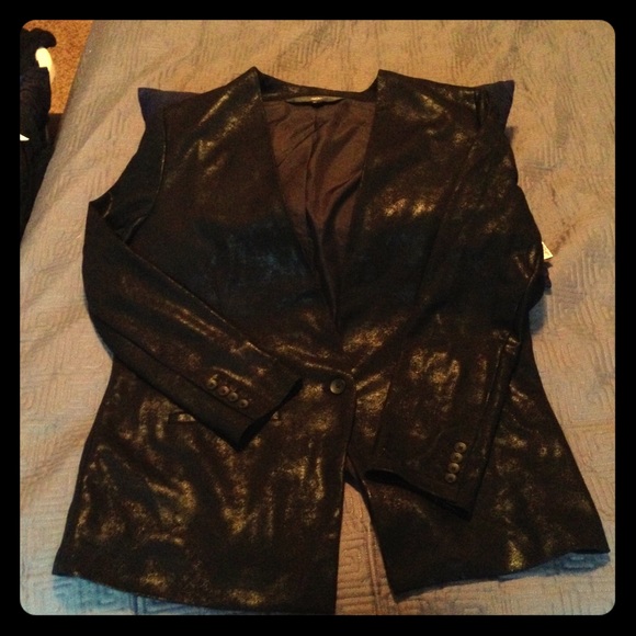 BUNDLE: blazer with a sheen and gray cardigan