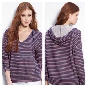 EUC Soft Joie Blue & Pink Stripe Casual Hoodie!