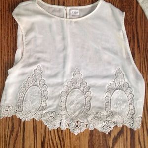 White lace , sheer tank top, make offers!!(: