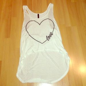 Hi low white tank top