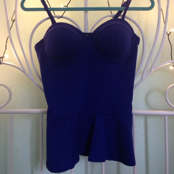 Blue peplum tank