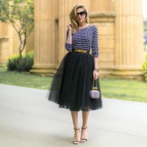Chic Wish Black Tulle Skirt