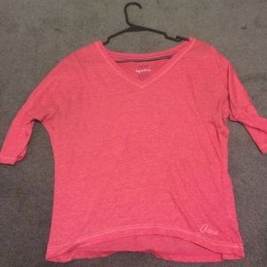 Aero 3/4 sleeve pink shirt