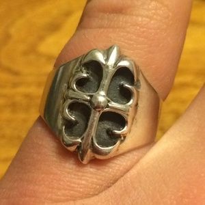 Sterling Silver Cross Ring Size 8.5 Unique!!