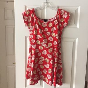 Red floral dress