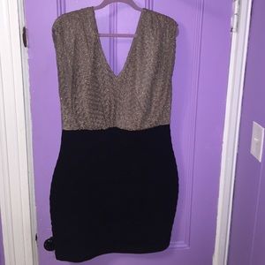 Express black and gold dress