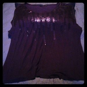 Deep purple sequin top