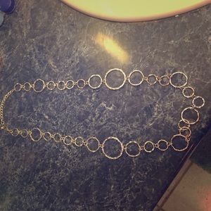 Long Silver Circle Necklace